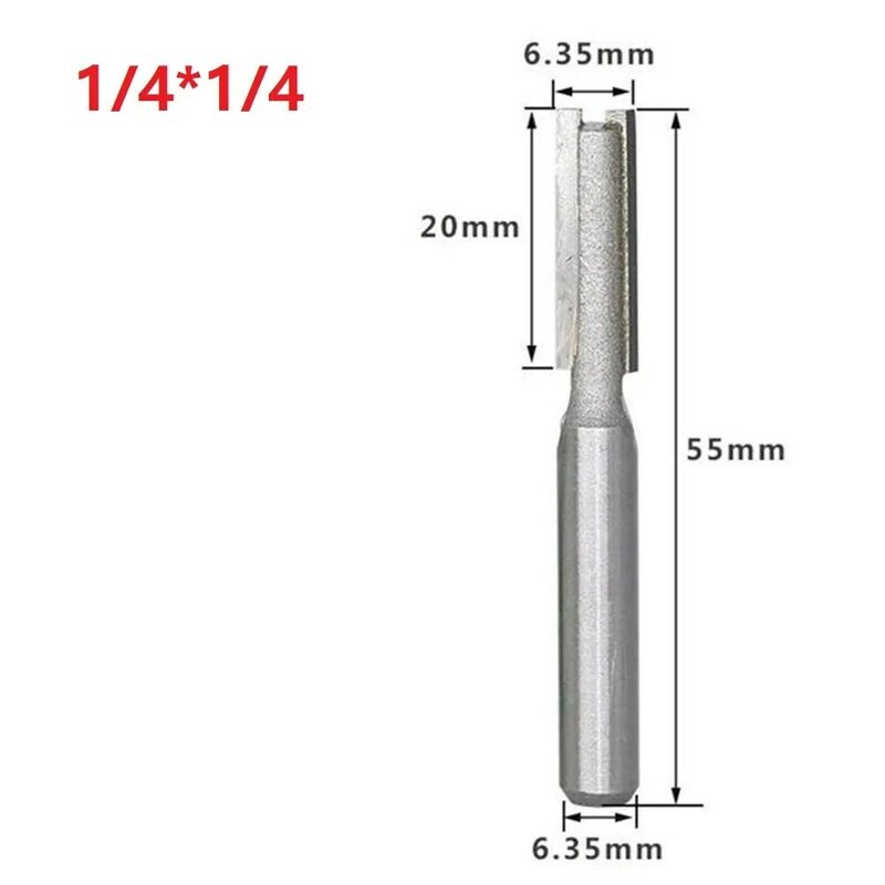 1/4Inch Shank Milling Cutter Single Double Router Bit Flute Flute Carbide Tipped Tungsten Woodworking 1/8inch 1/4inch 1/2inch