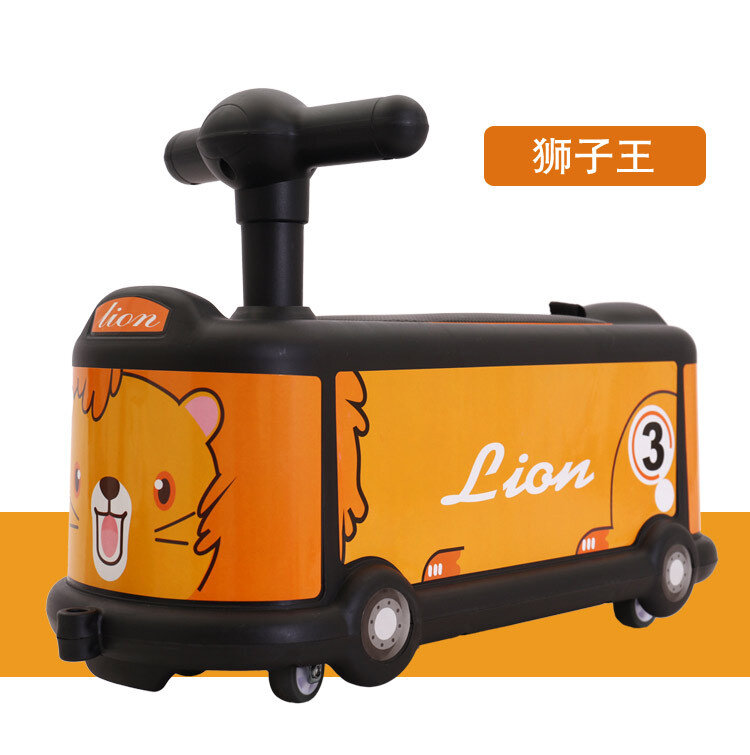 Bus Cartoon Children's Twisting Car 1-3 Years Old Baby Rolling Car Universal Silent Roller Skating Ride on Toys