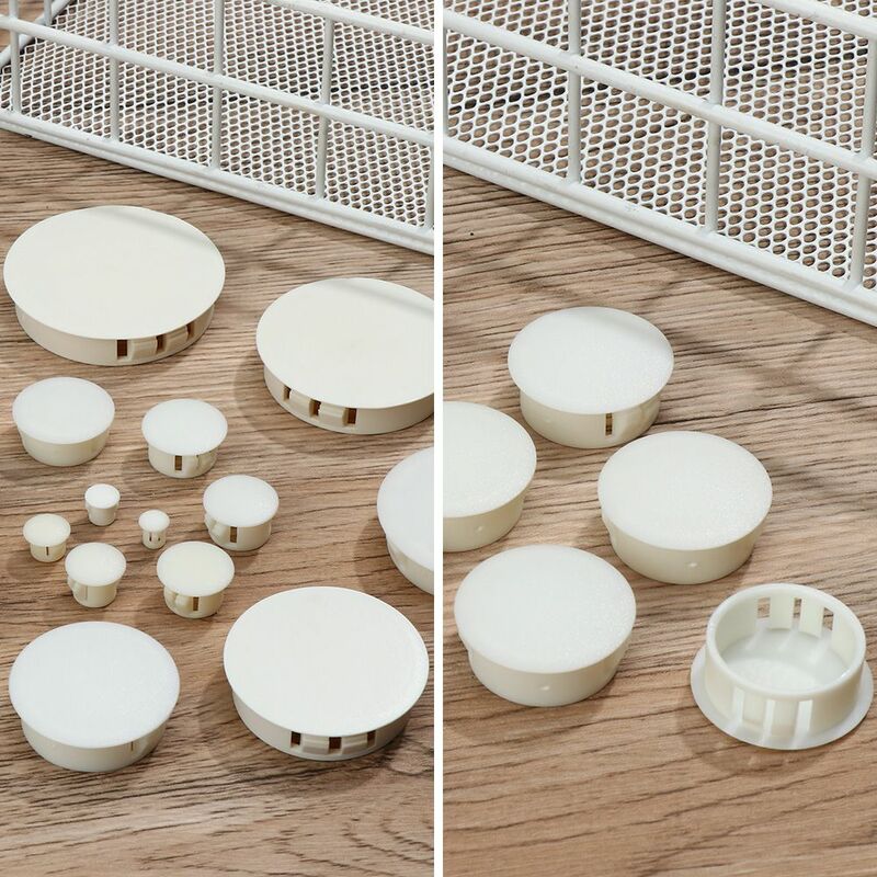 Bouchon rond en plastique blanc, 8 pièces/paquet, trou de carrelage en céramique, Type de boucle de cloison, bouchon décoratif