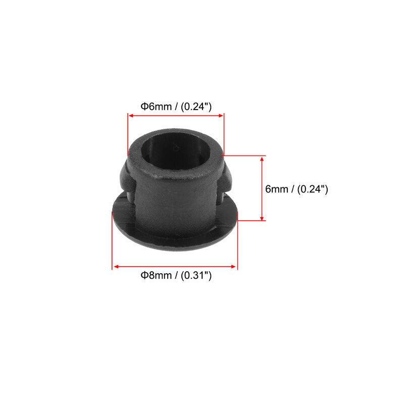 Uxcell-plástico tubo redondo plug, 6mm-22mm, cor preto e branco, para o fechamento do furo, perna móveis, 50/100 pcs