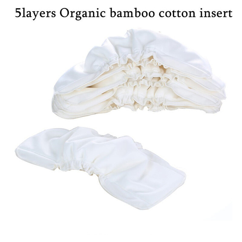Simfamily inserto de pañal de carbón de bambú reutilizable, alfombrilla de tela para pañales de bebé de 3/4/5 capas, 1 pieza
