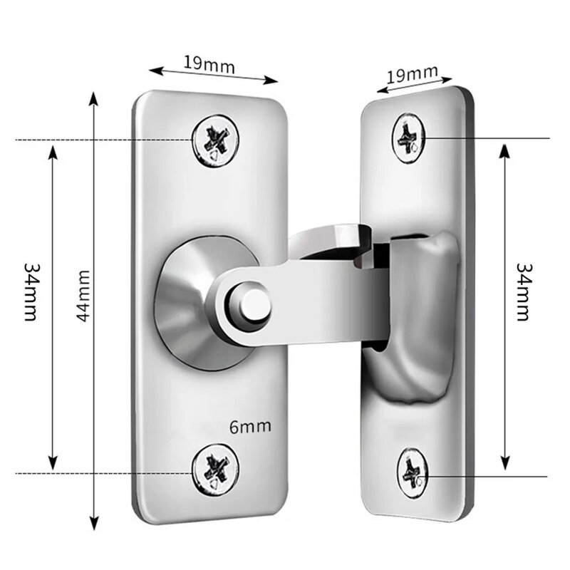 Stainless Steel Hasp Latch Lock 90 Degree Buckle Right Angle Hook Lock Bolts For Sliding Door Security Door Buckle Hardware