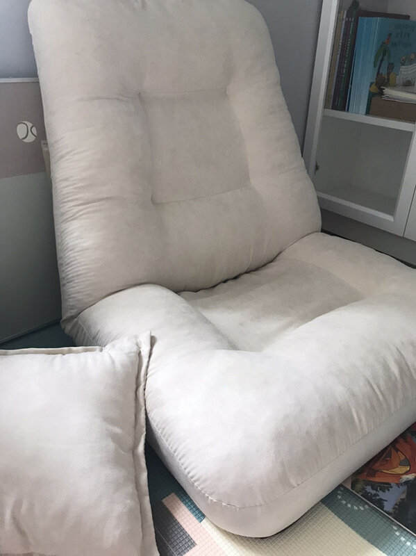 Poltrona dobrável de veludo, assento tipo espreguiçadeira para sofá ou cadeira de computador, ideal para ler as costas