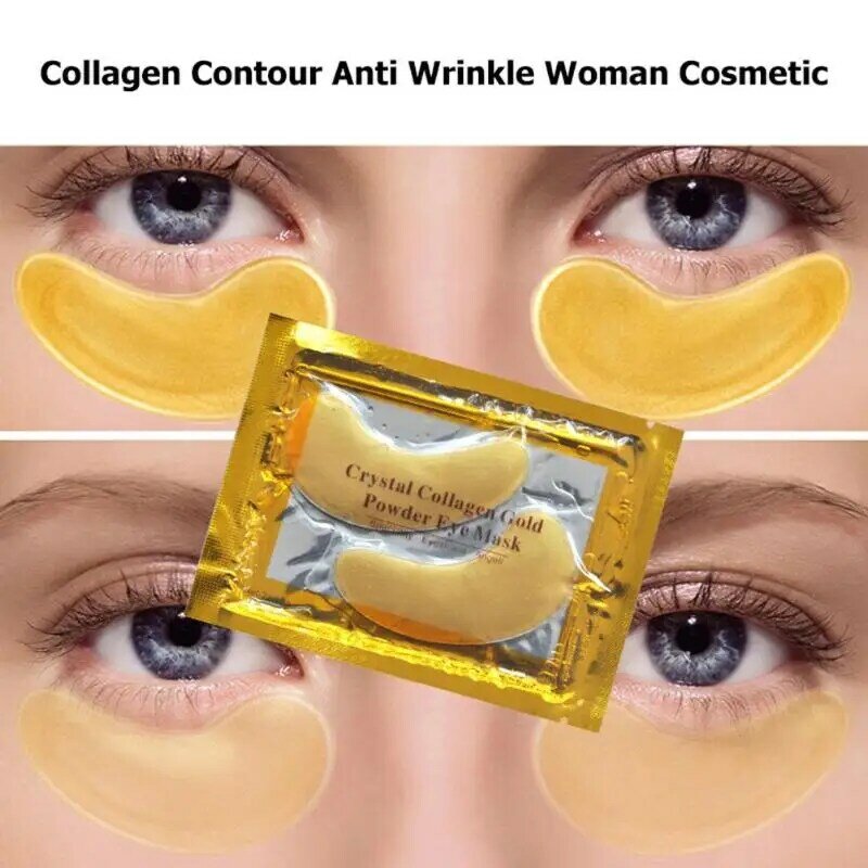 10pcs cristallo collagene oro polvere maschera per gli occhi anti-invecchiamento occhiaie Acne patch di bellezza per la cura della pelle degli occhi cosmetici coreani
