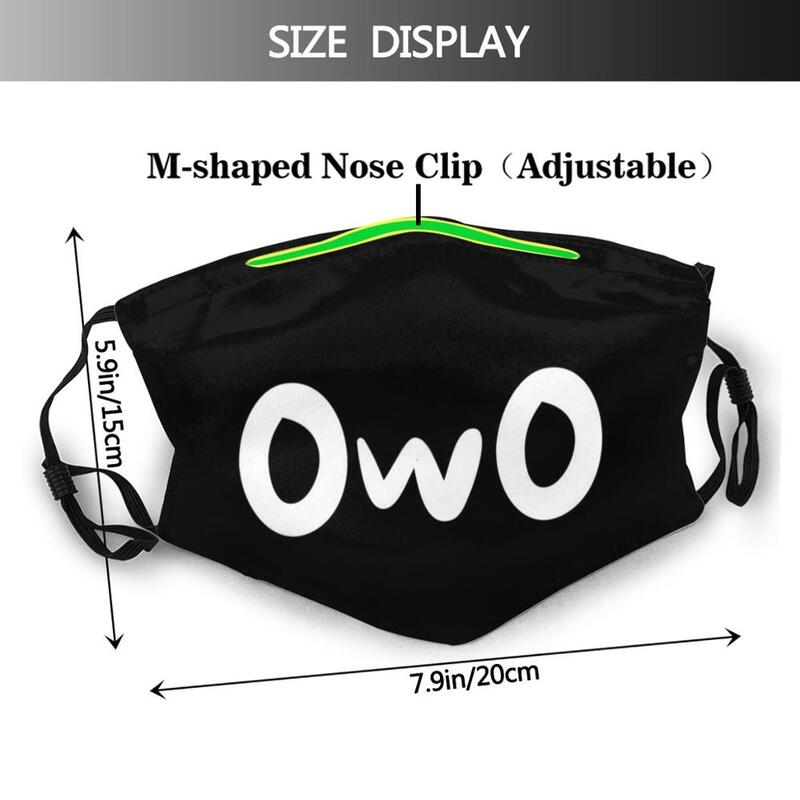 Máscara facial de tecido com filtro de uwu oowoo