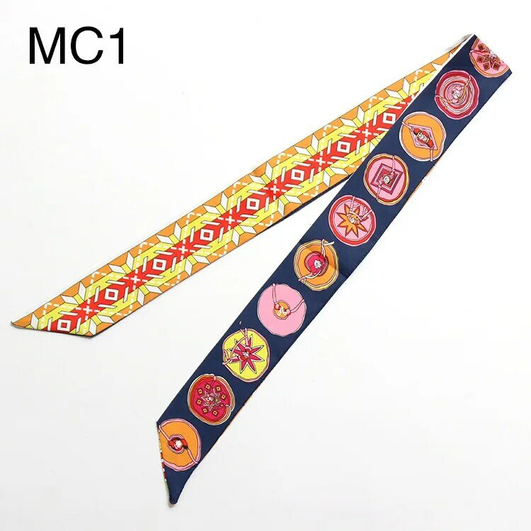 Женский шёлковый шарф с круглым принтом, 5x100 см