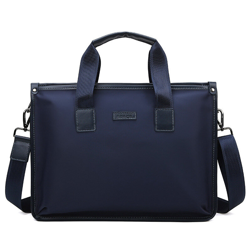 Nowy projekt teczka męska Oxford wodoodporny 14 Cal etui na laptopa przyczynowa torebka męska torba na ramię torba podróżna, czarno-niebieska