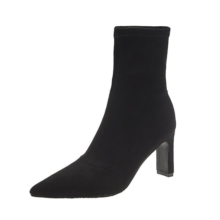 Ho Heave/2019 г.; остроносые ботинки; женские замшевые модные тонкие эластичные ботинки на высоком каблуке; удобные теплые три цвета на выбор