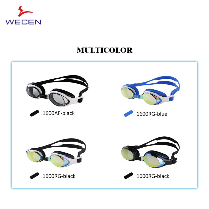 Galwanizacja przeciwmgielne wodoodporne kolorowe szkiełko gogle pływackie HD konfigurowalne okulary dla dorosłych