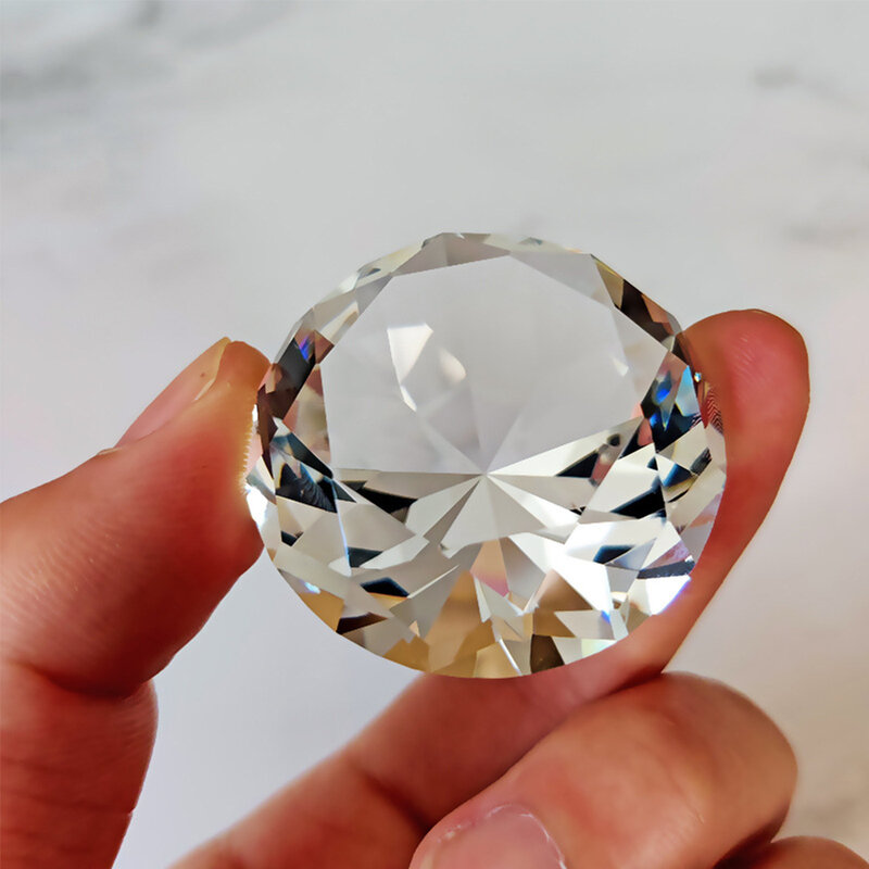 30mm jasny kryształowy diament kształt przycisk do papieru klejnot wyświetlacz ślubna ozdoba świąteczna na prezent