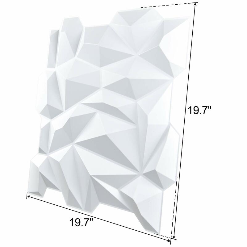 Пластиковые 3D Алмазные настенные панели 50 Х5, 0 см, сочетающиеся матовые белые панели для гостиной, спальни, фона под телевизор, потолочный комплект из 12 плиток