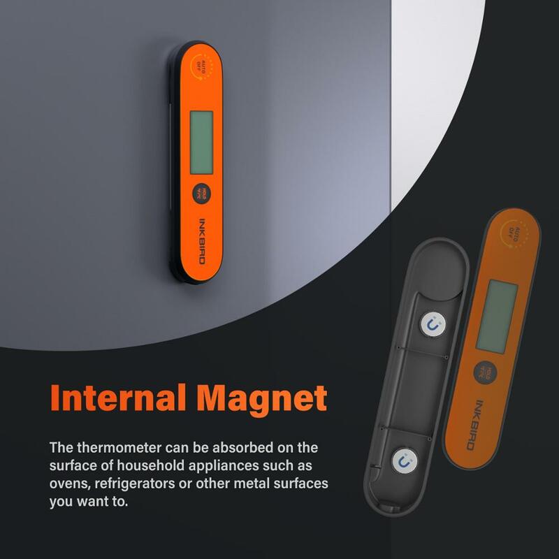 Inkbird Digital Instant Lezen Vlees Thermometer, IHT-1P Waterdichte Oplaadbare Thermometer Met Achtergrondverlichting & Kalibratie