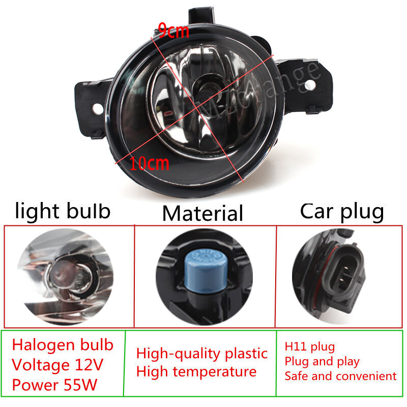 Kit de luz de nevoeiro para Nissan Qashqai, lâmpada do carro, abajur e lâmpada, H11, 12V, 2007, 2008, 2009, 2010, 2011, 2012, 2013, 2pcs