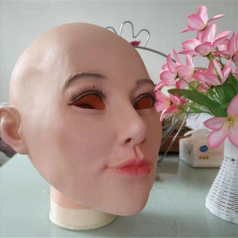 Hot Realistic Silicone Sexy Women Mask Fake Face Halloween masken For Crossdresser Transgender Male To female Masquerade