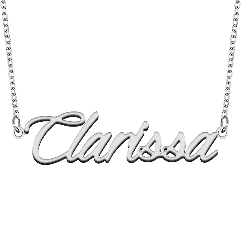 Clarissa Custom ชื่อสร้อยคอที่กำหนดเองจี้ Choker ส่วนบุคคลของขวัญเครื่องประดับสำหรับหญิงสาวเพื่อนคริสต์มาสปัจจุบัน