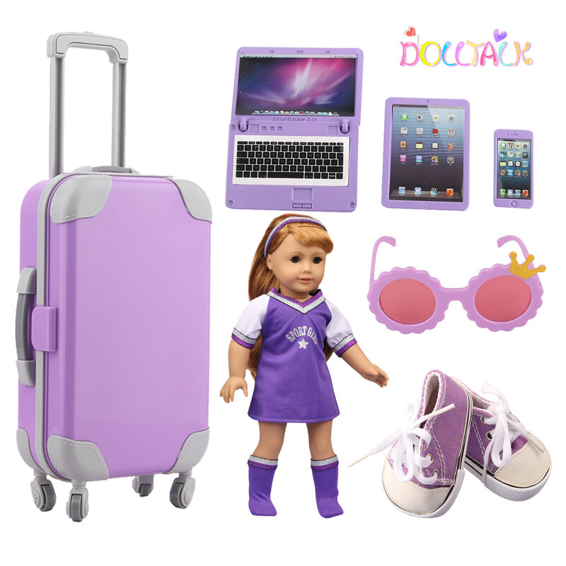 11 Styles Toy Set Doll Suitcase Set For 43cm New Born Baby And American 18 Inch Girl&OG Doll Clothes Shoes SockAccessories Gift