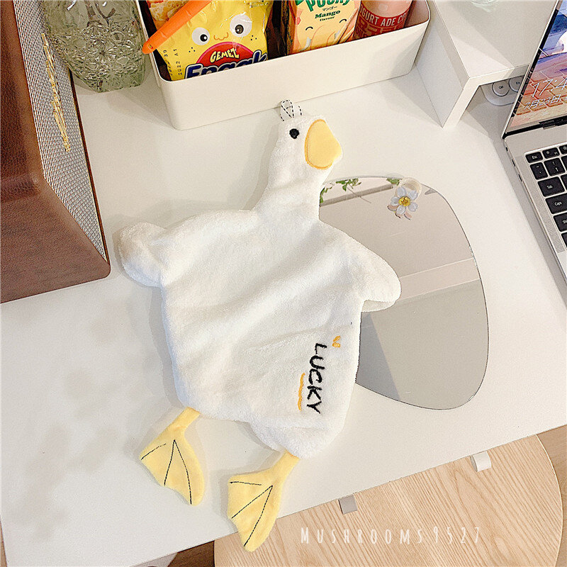 Korean Kawaii Duck Hand Towel Hanging Cute Kitchen Hand Towel Absorbent Towel Household Hand Towel