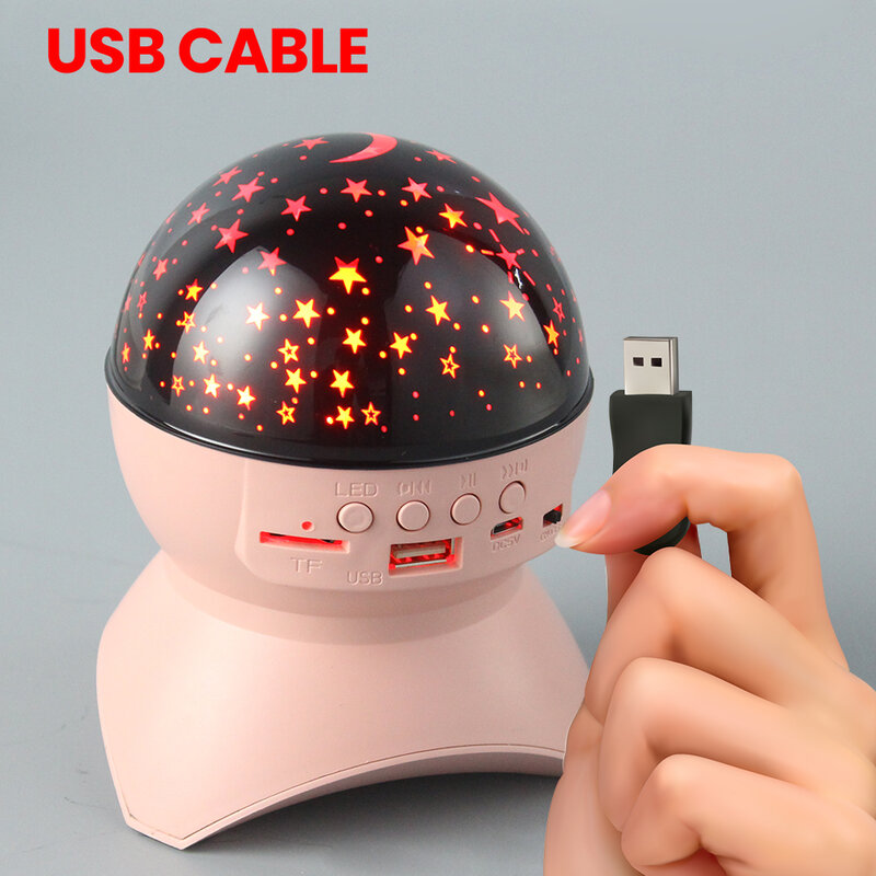 MINI lámpara de noche RGB portátil para niños, luz de cielo estrellado, colorida, bluetooth, recargable por USB, lámpara de proyección de música para regalo