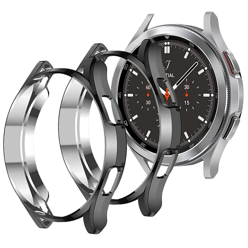 Funda protectora de reloj para Samsung Galaxy Watch 4 Classic, 42mm, 46mm, Gear S3 Frontier, Watch 3, 45mm, 41mm, cubierta transparente de TPU suave