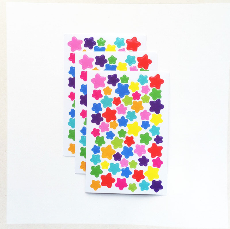 Pegatinas de papel de estrellas coloridas, organizador de calendario, planificador de libros, álbum de recortes, decoración de diario, papelería, 6 piezas