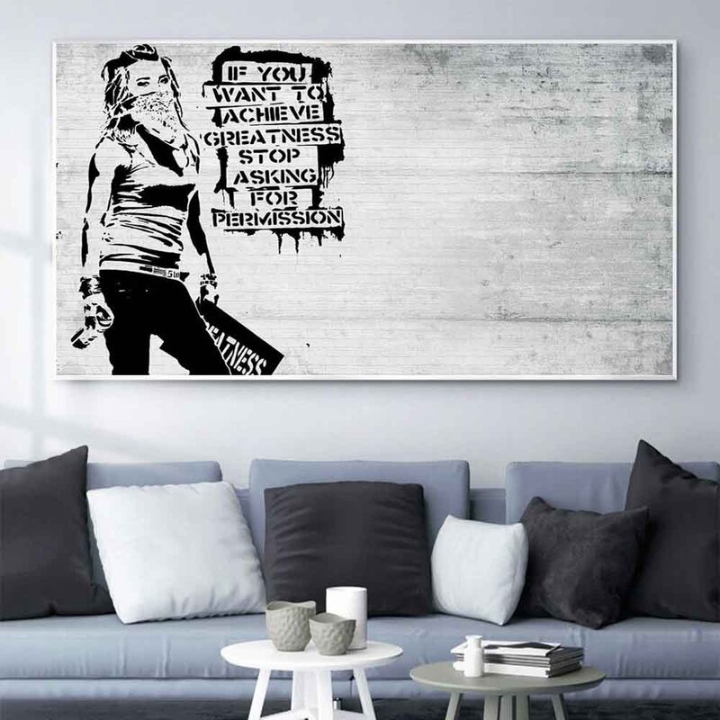 Banksy graffiti art canvas painting street wall painting love little boy poster soggiorno corridoio bar decorazione della casa murale