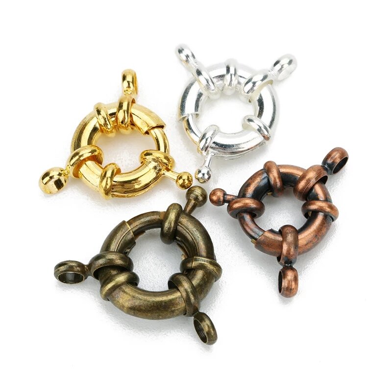 10 pçs cobre marinheiro fechos conector ajuste charme pulseiras final fechos diy jóias fazendo descobertas colar de clavícula redonda fecho