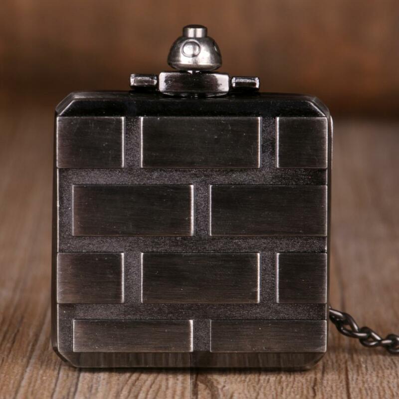 Vintage Fragezeichen Design Taschenuhr Quadrat Steampunk Anhänger Anhänger Uhr Geschenke für Männer Frauen mit Kette
