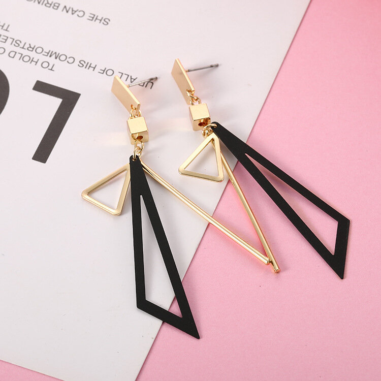 2020 koreański, z długimi rękawami geometryczne trójkąt Tassel wiszące kolczyki dla kobiet kolczyki biżuteria Oorbellen Brincos