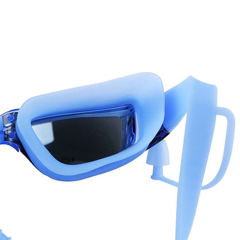 성인 수영 고글을 위한 전기 도금을 한 실리콘 수영 고글 방수 반대로-주문을 받아서 만들어지는 안개 근시 수영 유리
