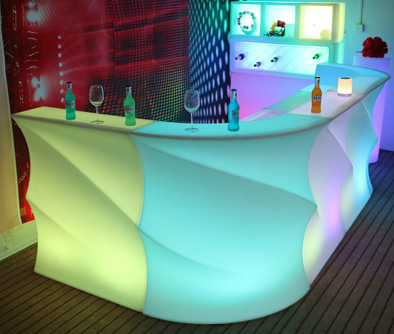 Barra de luz LED para decoración de bar, barra de onda redonda, moderna y creativa, colorida, remota, KTV, para fiestas nocturnas