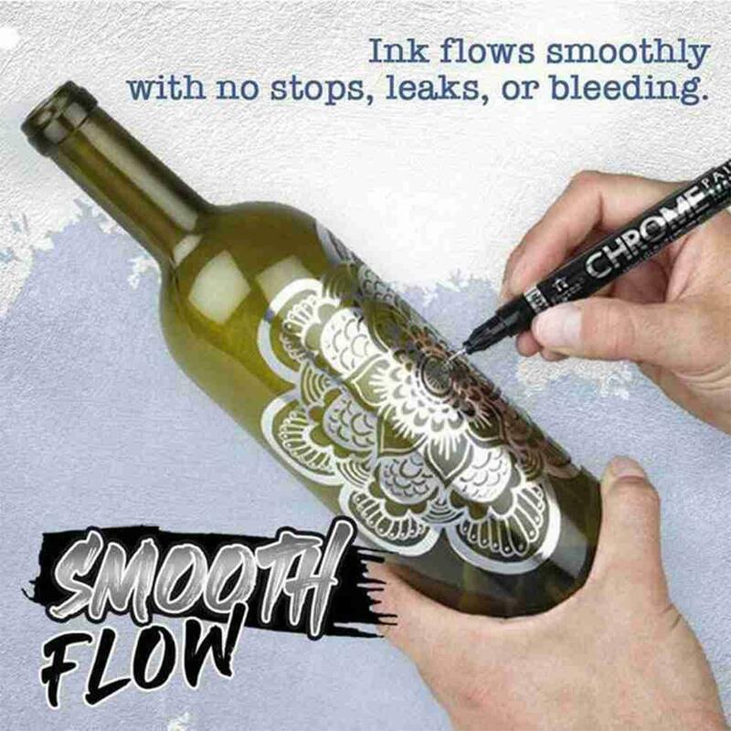 3pcs Silver Art Liquid Mirror Marker Permanent Marker Pens 0.7/1.0/3.0mm Sketch Graffiti Markers Hook Liner Pen