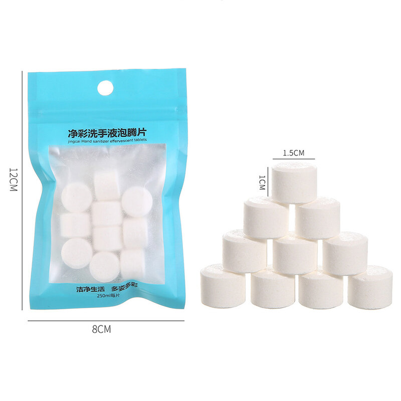 10Pcs Instant Hand Wash Foam DIY Natural Foaming Hand Sanitizer Effervescent Tablets Antibacterial Disinfectant Tablets Cleaning