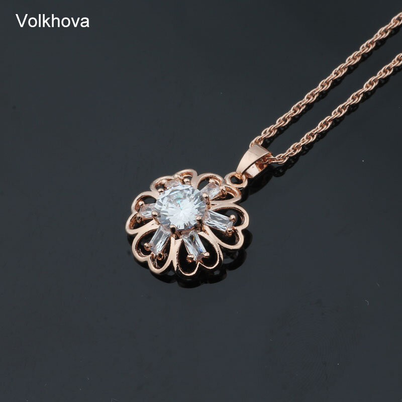 Hollow Flower Statement Necklaces Pendants Woman Collar Chokers Water Wave Chain Rose Gold Color Fashion Jewelry