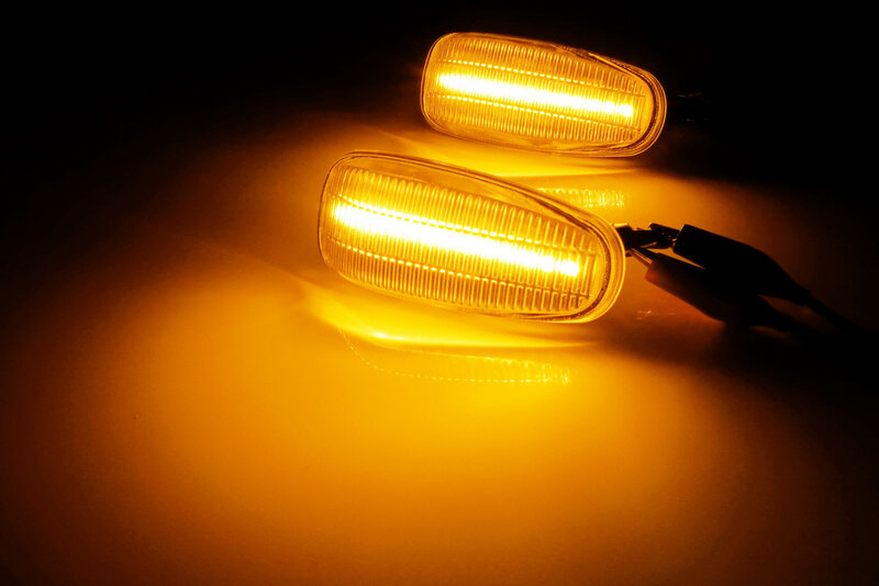 ANGRONG – indicateur latéral de lentille claire 2 fois, lumière de répéteur LED ambre pour Mercedes Benz W210 S210 C208
