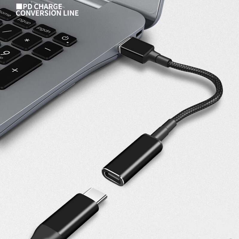 Konverter Pengisi Daya Laptop Universal 100W USB C PD Ke DC Tipe C Kabel Adaptor Pengisi Daya Cepat untuk Laptop Asus Lenovo Hp Dell