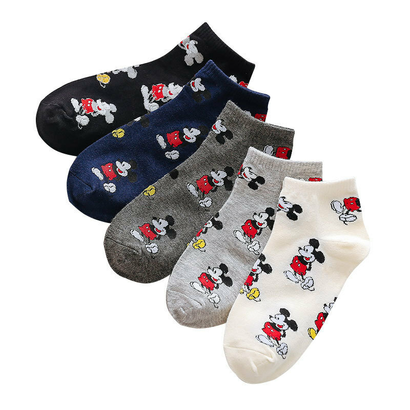 Calcetines de algodón con dibujos animados de Disney para niña, medias cálidas con diseño de Mickey mouse, prácticas para las cuatro estaciones, novedad