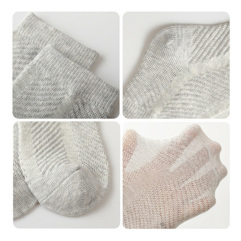 Calcetines de algodón para niños verano fino transpirable malla de punto suave blanco sólido moda niño niña bebé estudiante niños calcetines negros para 1-12 años