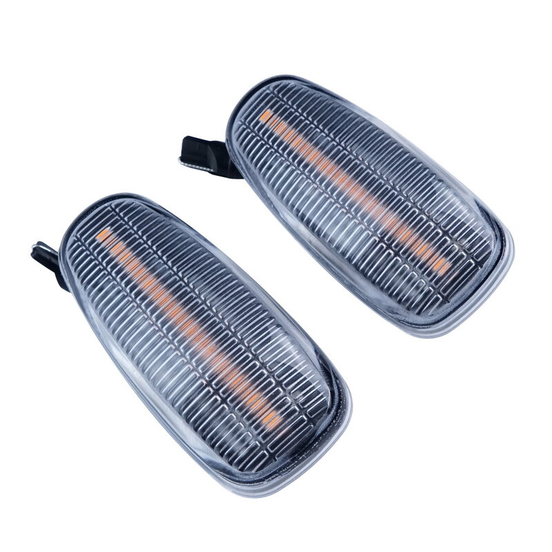 ANGRONG 2x przezroczyste soczewki boczne wskaźnik LED Repeater światło bursztynowe dla Mercedes Benz W210 S210 C208