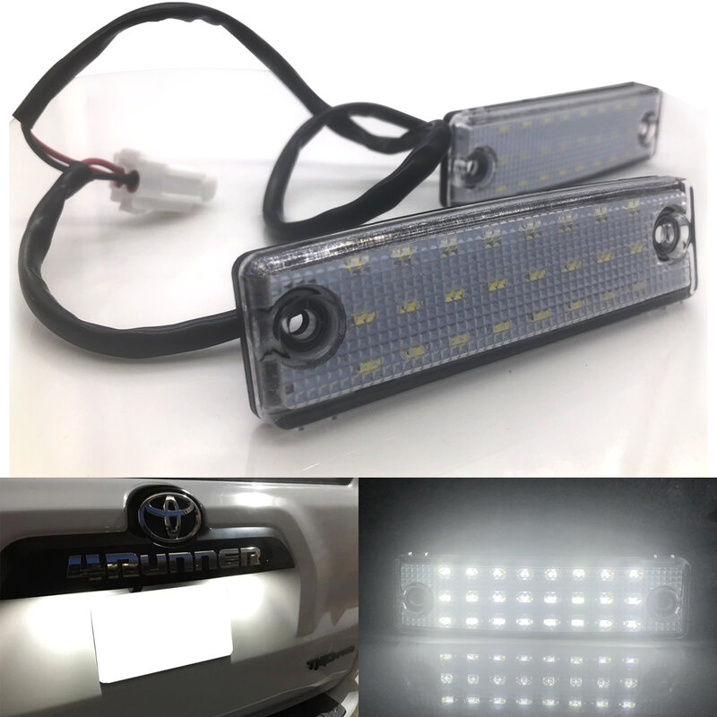 2x luz LED de montaje de placa de matrícula sin Error OEM-Fit para Toyota 4runner Sequoia 1998 2001 2002 2003 2004 2008 2019 2020