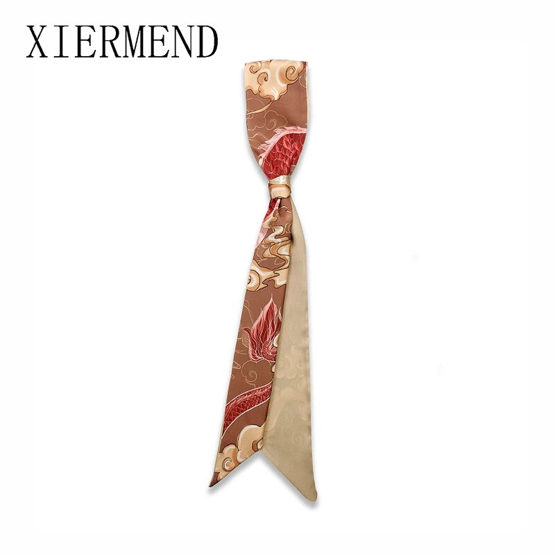 2021 wide-brimmed strip small strip ribbon silk scarves belt tied hair hair with small scarf women skinny scarf
