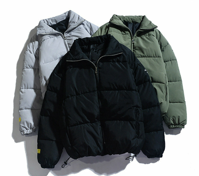 2021 Winter Coat Men's Warm Parkas Streetwear Cotton Coats Slim Male Jackets Solid Windproof Padded Coat Mens Clothing