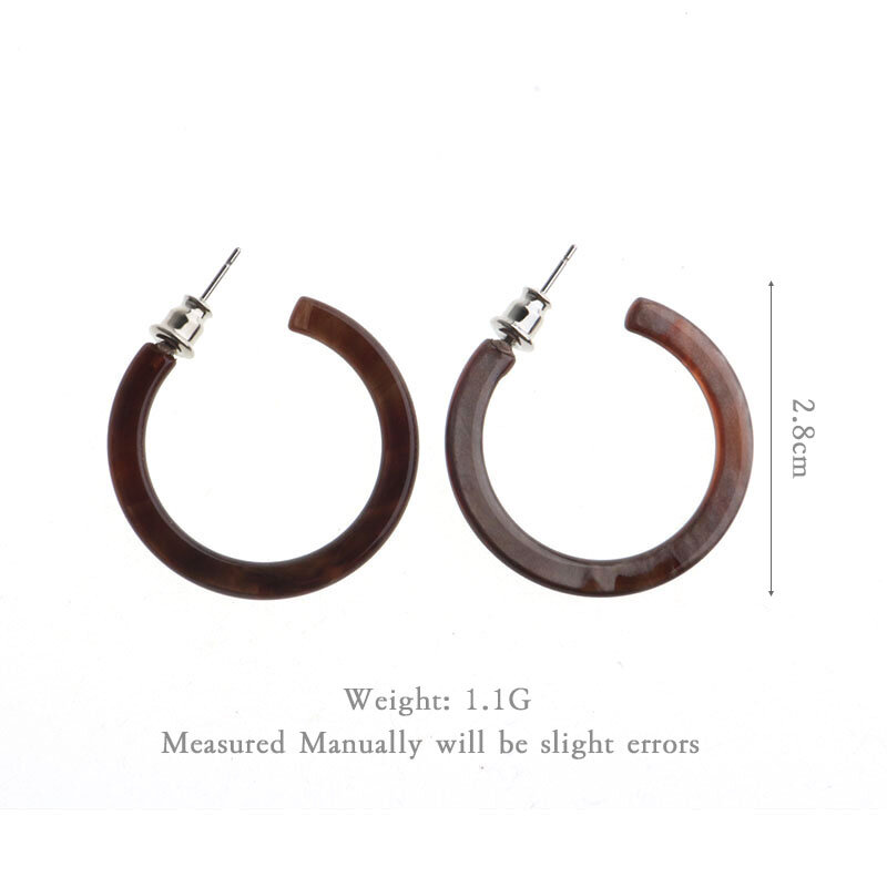 Vendita di liquidazione = serie giapponese e coreana nuovo orecchino in tinta unita che scava fuori orecchini circolari per le donne