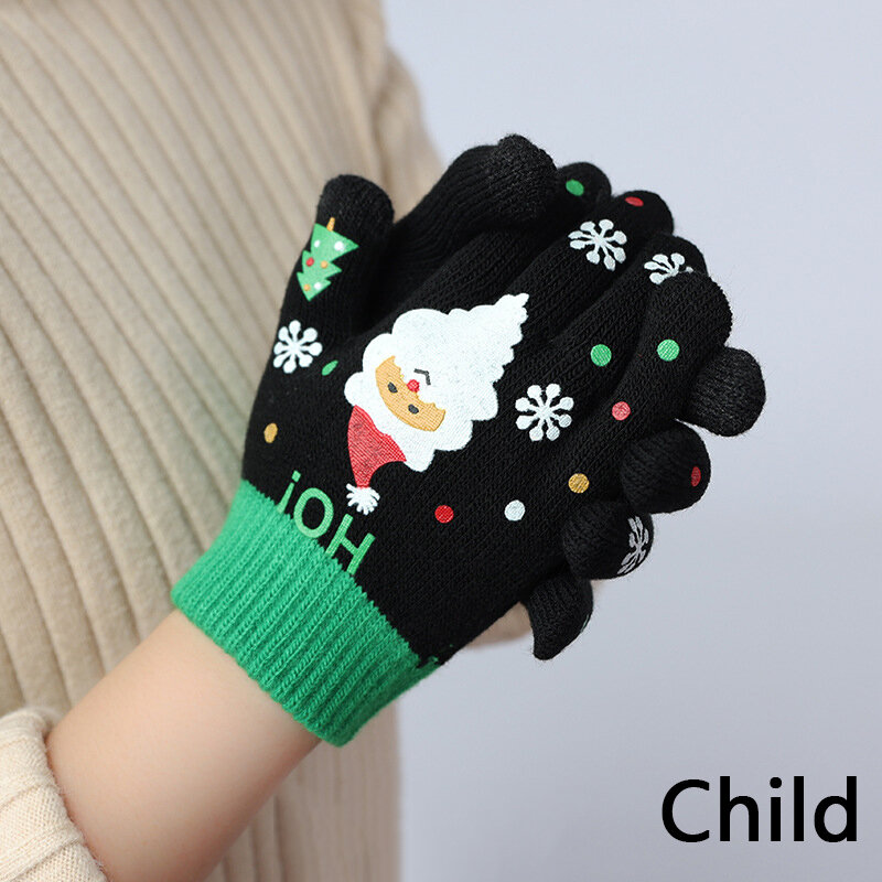 Детская одежда, осень зима Finger рождественские лыжные эластичные модные Gebreide Dikke Handschoenen