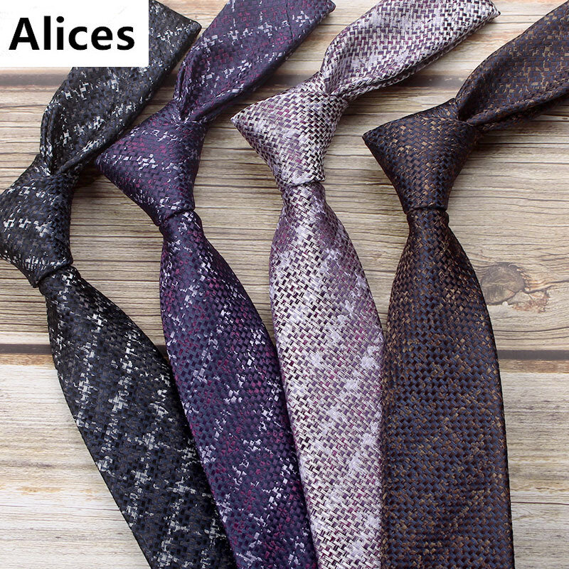 Gravata estreita masculina 6cm gravata de verificação masculina casual estilo britânico 1200 agulha feito à mão poliéster seda laços atacado