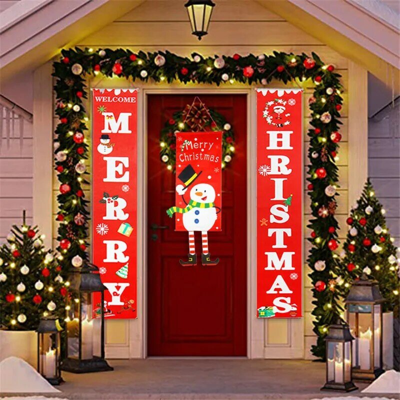 زينة عيد ميلاد سعيد للمنزل الحلي جارلاند نويل الشرفة تسجيل عيد الميلاد باب ديكور القماش الشنق نافيداد 2022 السنة الجديدة