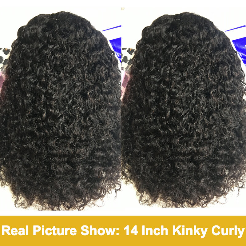 Brazilian Kinky Curly Headband Wig Human Hair 8-30 Inch Glueless Kinky Curly Human Hair Wigs for Women Easy to Go 180% Yarra
