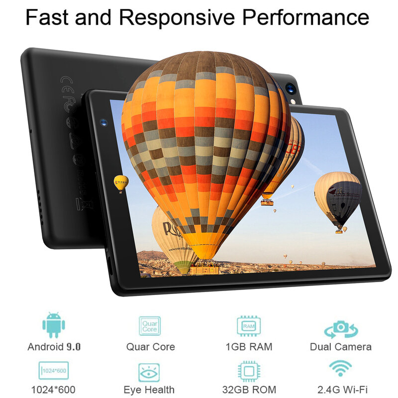 Pritom 7 Inch Android Tablet Pc P7 32Gb Rom Tabletten Quad Core Android 9.0 Ips Hd Display Camera Wifi bluetooth Android Tablet