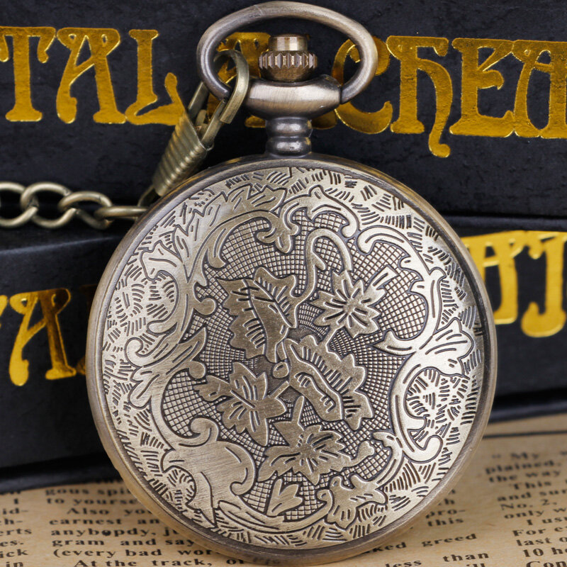 Encantador tren hueco tallado que se puede abrir, reloj de bolsillo de cuarzo Steampunk, COLLAR COLGANTE, regalos para hombres y mujeres