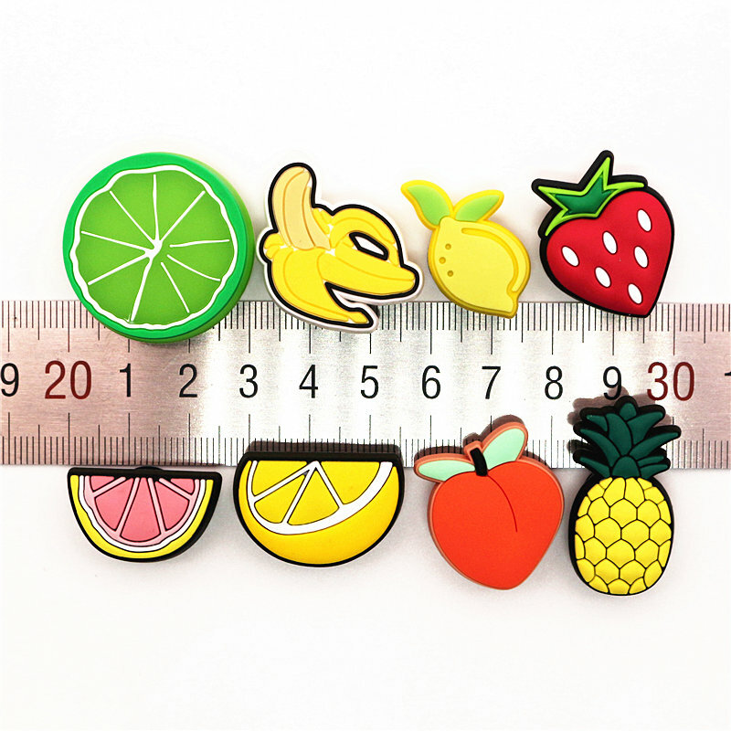 Lovely Fruit Style Croc Shoe Charms Banana/Pineapple/Peach/Strawberry Shoe Decoration Shoe Accessories for jibz Kids Party Gifts