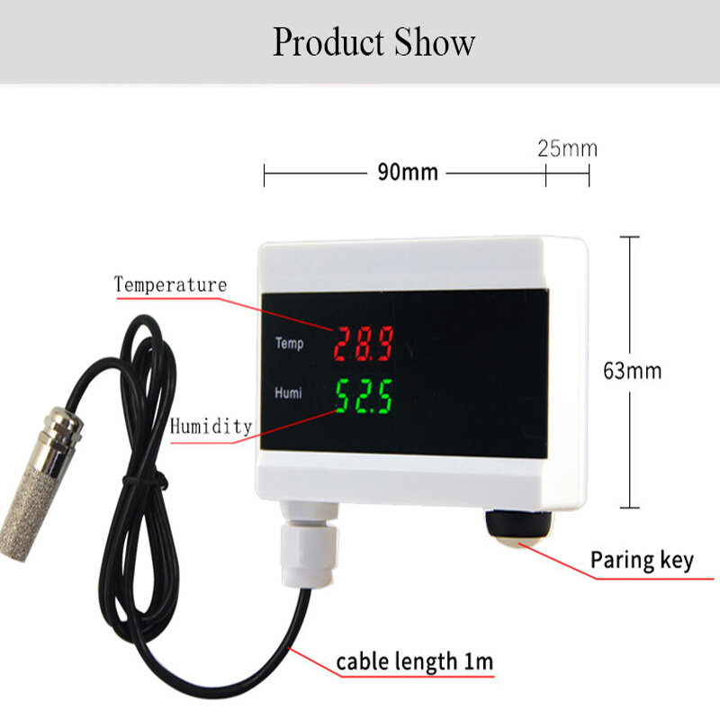 Tuya-Control Remoto IR Universal con WiFi, Sensor de temperatura y humedad, funciona con la aplicación Smart Home Life, alarma